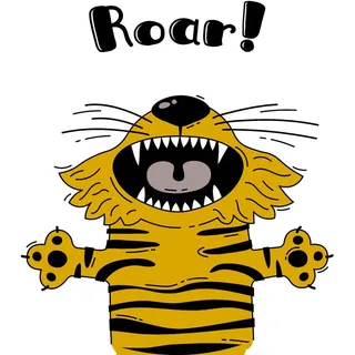 Babywanddeko Tobi Tiger, Gelb, Metall, 3 cm, Babymöbel, Kinderzimmer-Deko, Babyzimmer Wanddeko