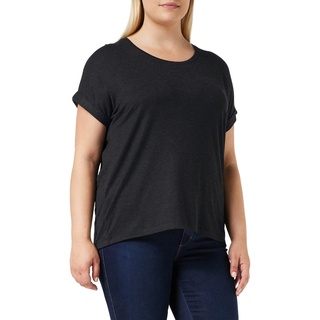 JDY Damen Einfarbiges T-Shirt | Basic Rundhals Ausschnitt Kurzarm Top | Short Sleeve Oberteil ONLMOSTER, Farben:Dunkelgrau, Größe:XL