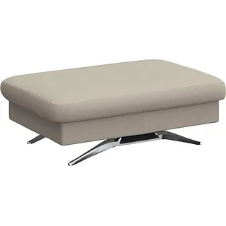 FLEXLUX Pouf Glow Sitzhocker, Polsterhocker, Hocker mit Stauraum, Fuß Alu weiß