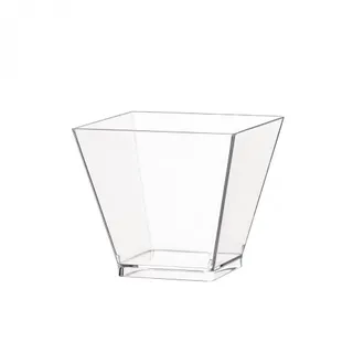 Sovie Servingware Fingerfood Becher aus Plastik, quadratisch, 50 ml, Transparent, 60 Stück - Einweg Schälchen Schale