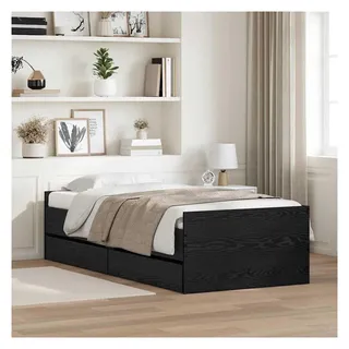 vidaXL Bett 90 x 200 cm Schwarz