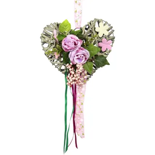 I.GE.A. Dekofigur I.GE.A. "Herz aus Holz", rosa, B:25cm H:23cm, Dekofiguren, rosa
