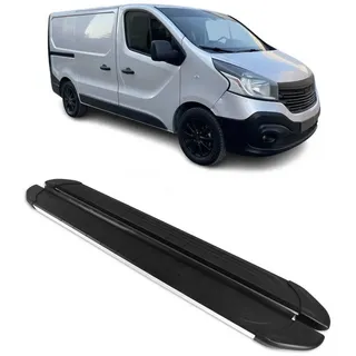 Omac Trittbretter für Renault Trafic 2014-2024 L1 Aluminium Schwarz-Grau | Seitenschweller, fahrzeugspezifische Passform