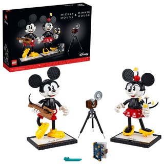 LEGO 43179 Disney Micky Maus und Minnie Maus als baubare Figuren, DIY-Projekt, Bauset für Erwachsene zum Bauen und Ausstellen