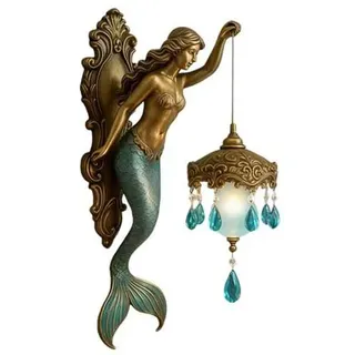 Generisch Mermaid Wall Lamp,Meerjungfrau-Wandlampe, 20 Cm, Vintage-Nachtlicht, Meerjungfrau, Für Schlafzimmer, Wohnzimmer, Badezimmer, Retro, Galerie, Flur, Strandhaus, Villa, Ferienhaus