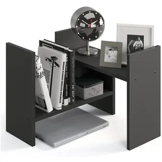 KOMTO Bücherregal Shelf K Tischregal Schreibtisch Aufsatzregal Desktop Regal Klein, Küchenregal Stehend für Arbeitsplatte 51-97 х 20 х 40 cm schwarz