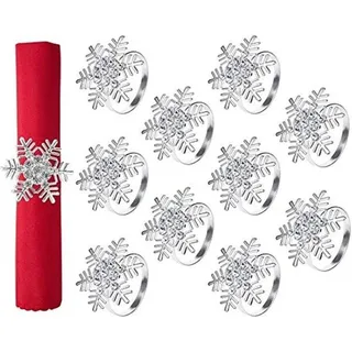 Famanu Serviettenringe Elegante Schneeflocken - Silber