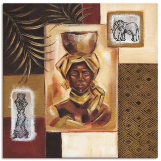 Leinwandbild ARTLAND "Aus Afrika I", braun (farbe bild(er): braun), B:100cm H:100cm, Bilder, Leinwandbild, auf Holzrahmen gespannt