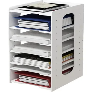 Dokumentenablage A4 Beweglich Briefablage Ablagefächer PVC Schreibtisch Datei Organizer Papierablage Aktenaufbewahrung Ablagesystem Dokumentenhalter Schule (7 Ebenen)