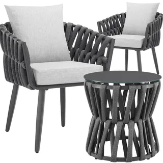 Tectake Lugano Set 2-tlg. Anthrazit