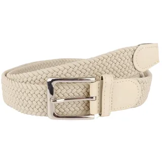 MIRROSI Flechtgürtel Elastischer Stoffgürtel Flechtgürtel für Damen und Herren (3,5CM Breit, Atemungsaktiv, Super Weich) Geflochtener Stretchgürtel Dehnbarer Gürtel UNISEX beige 105cm (entspricht Bundweite 90 cm)