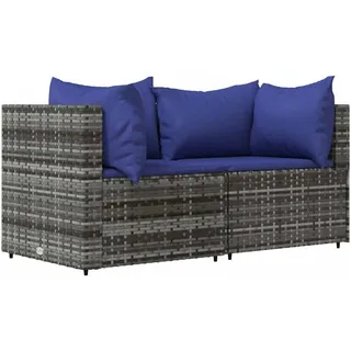 vidaXL Garten-Ecksofa 2-tlg. grau