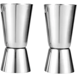 2 Stück Cocktail Messbecher, Edelstahl 2CL 4CLl Messbecher Cocktail,Doppelmass Skala Jigger Maatbeker Barbecher