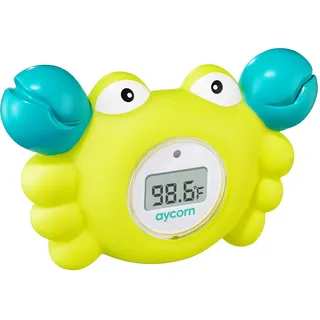 AYCORN Digitales Thermometer für Bad und Babyzimmer mit LED-Warnlampe - Badethermometer für Kinder & Baby zum Messen der Wassertemperatur und Spielen in der Badewanne - Für Jungen + Mädchen