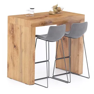 MOBILI FIVER, Evolution Hohe Tisch 120x60, rustikale Eiche, Made In Italy