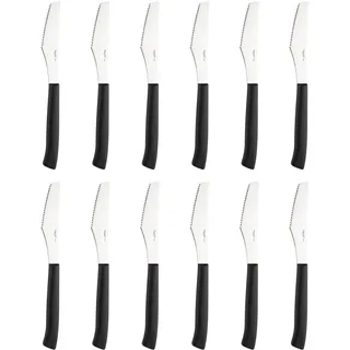 Pinti Prima Collection Coltello Pizza Set 12 Pz In Acciaio Inox Con Manico Nero
