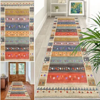 Xiaputcr Teppich Läufer Flur Küchenläufer Teppichläufer Flur Küchenteppich Waschbar rutschfest 50 x 100 cm Flurteppich Läufer Lang Küche Teppich Eingangsbereich Vintage Anpassbar Rug Meterware