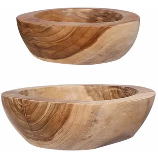 vidaXL Obstschale JEPARA 2 stk. Teakbraun Massivholz Teak