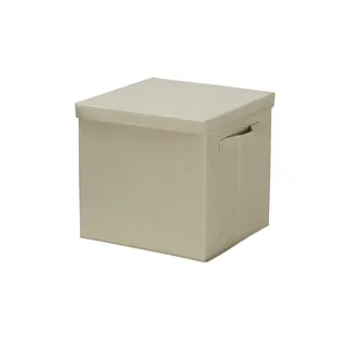 Aufbewahrungsbox mit Deckel , Polyester, Karton, Karton/Papier , Maße (cm): B: 31,5 H: 30 T: 31,5