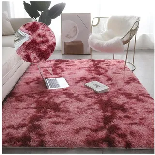 LuxusKollektion Fellteppich Flauschiger Teppich Rot 140x180 cm, rechteckig, Höhe: 10 mm rot 140 cm x 180 cm x 10 mm
