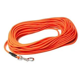 Mystique® Biothane Schleppleine rund 6mm Standard Karabiner Neonorange 15m
