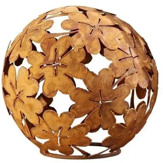 Deko-Kugel Klee Gartensphäre aus Eisen mit Edelrostfinish 23 cm