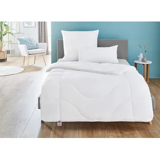 IRISETTE Lotte 4-Jahreszeitendecke - Produziert in Deutschland - Steppbett mit Top Cool Gewebe, 95 Grad waschbar, inkl. Aufbewahrungstasche, 155 x 220 cm, weiß, Öko-Tex Zertifiziert