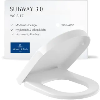 Villeroy & Boch Subway WC-Sitz Weiß Scharniere Edelstahl