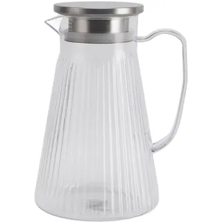 Acryl Krug mit Deckel 1500ml Saftflasche Krug klar Kühlschrank Kaltwasser Karaffe Krug Saft, Eistee, Milch, kalte Getränke (Stil 1)