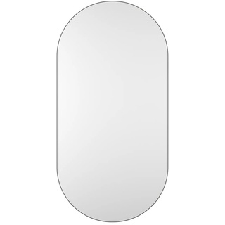 vidaXL Wandspiegel, rahmenlos, oval, 100 x 50 cm, Weiß