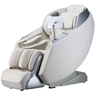 Home Deluxe Massagesessel ALVINA Premium Webstoff 76,7 x 157 x 116 cm Beige mit Wärmefunktion