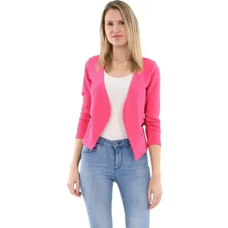 malito more than fashion Jackenblazer malito Damen Blazer ohne Kragen, Sakko im Basic Look, Kurzjacke mit Sweatblazer im Basic-Look rosa XXL