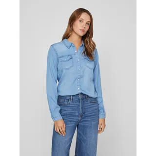 VILA Bista Denim Hemd Medium Blue Denim / Wash Clean XL
