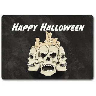 Fußmatte Fußmatte in 35x50 cm ohne Rand für Halloween mit Totenköpfen und, speecheese