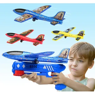 Joozmui Flugzeug Spielzeug für Draußen, Outdoor Spielzeug ab 3 4 5 6 7 8 Jahre Junge Outdoor Spiele für Kinder Styroporflieger Kinder Geschenk Junge 3-8 Jahre Garten Kinderspielzeug