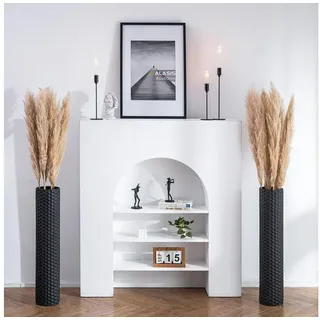 LuxusKollektion Bodenvase Bodenvase Metall 70cm Schwarz 2er Wabentextur (2 St) schwarz