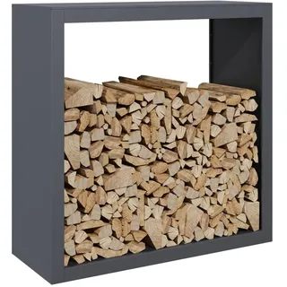 Gecheer Brennholzregal außen Kaminholzregal Metall Feuerholzregal Kaminholzunterstand Kaminholzständer Kaminholzkorb Holzlager Holzstapelhilfe für Garten Terrasse, Anthrazit 100x40x100 cm Stahl