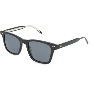 Tommy Hilfiger TH 2127/S Herren-Sonnenbrille Vollrand Eckig Acetat-Gestell, schwarz