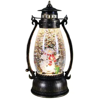 Sharplace Weihnachten beleuchtete Laterne, leuchtende Ornamente, Schneekugel, Weihnachtsdekoration, glitzerndes Wasser für Weihnachten, Kamin, Schreibtisch, Schneemann