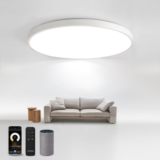 Smart LED Deckenleuchte Dimmbar 24W Flach Rund WIFI Deckenlampe Kompatibel mit Alexa und Google Assistant für Schlafzimmer Wohnzimmer Küche Flur ...