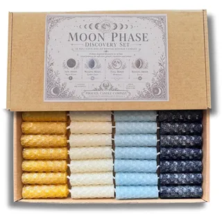Moon Phase Discovery Set, 28 Mini Bienenwachs Zauber Kerzen, Lunar Ritual Kerze Kit, Mond Magie Geschenk, Hexerei Altarkerzen, Heidnisches Geschenk