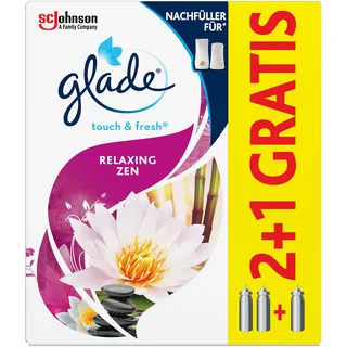 Glade Touch & Fresh (Brise One Touch), 2+1 Nachfüller für das Mini Spray, Raumduft, Relaxing Zen (3x10 ml), 30 ml