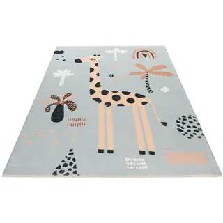 OBSESSION Kinderteppich My Greta 625, rechteckig, Höhe: 6 mm, Spielteppich, bedruckt, Giraffe Motiv, waschbar, Kinderzimmer bunt