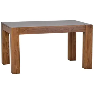 MiaMöbel Esstisch Mumba 140x90cm mit Kopfauszug Massivholz Teak