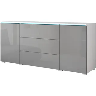 Home Affaire VERA Sideboard 0 cm Grau/Weiß Kunststoff/Metall/Holzwerkstoff