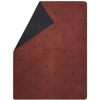David Fussenegger Hirsch allover Kuscheldecke 150 x 200 cm Ziegelrot