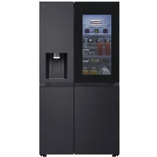 LG GSXE91EVAD Side by Side Kühlschrank und Gefrierfach mit InstaView, Klasse D, 628 Liter Kapazität, Wassertank, Essence Matte Black