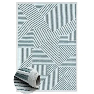 Wohnando Teppich MY-RUG Outdoor-Teppich "Audrey II" 300X200 cm, blau, rechteckig, Höhe: 8 mm, mit schlichtem Hoch-Tief-Design blau 200 cm x 300 cm x 8 mm