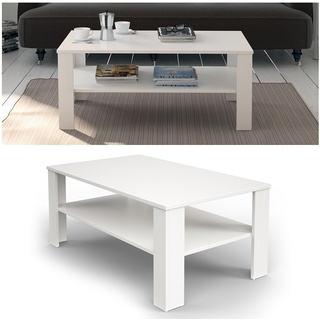 VICCO Couchtisch Weiß 100 x 60 cm - Wohnzimmertisch Beistelltisch Holztisch