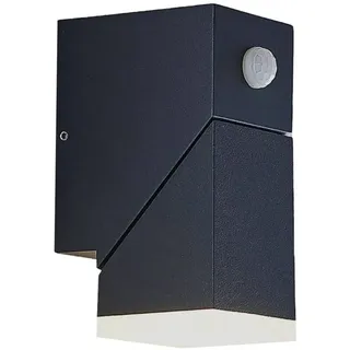 LINDBY Außenwandleuchte Aluminium 14,5 cm mit Bewegungsmelder schwarz